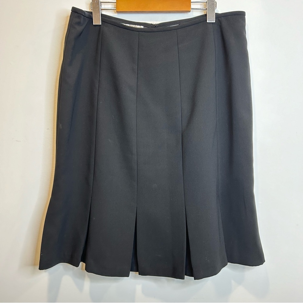 Kasper Pleated A-Line Black Skirt Office Career